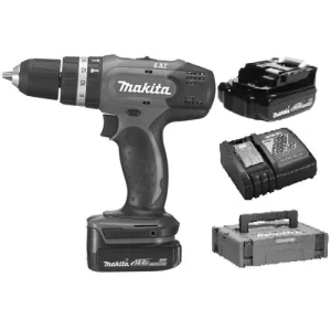 soldes magasin Perceuse Visseuse à Percussion 14,4V Makita DHP343RYJ + 2 Batteries 1,5 Ah + Chargeur DC18RC 12